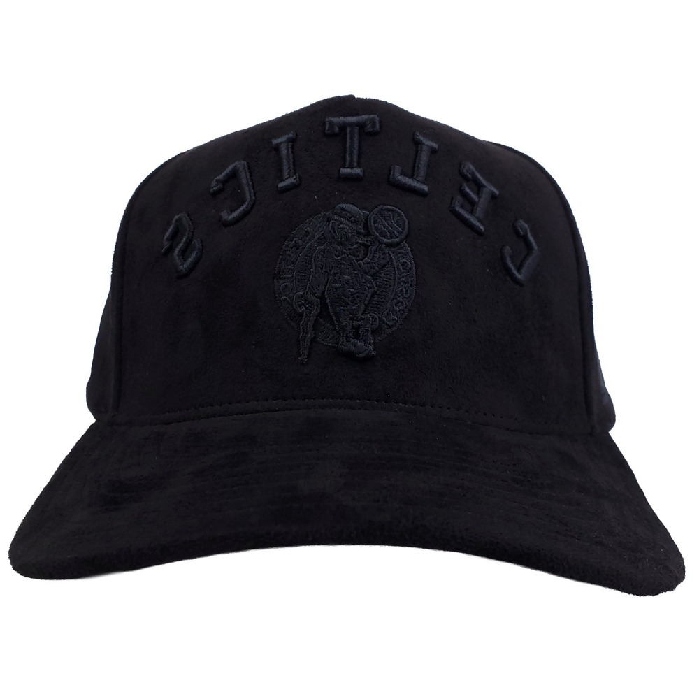 Boston Celtics Mitchell & Ness NBA Pro Fit Snapback Hat Cap 3D Logo Black NWT